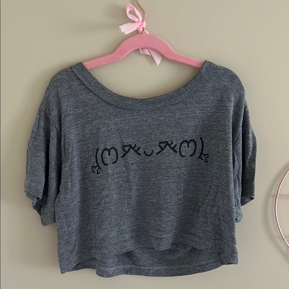 Ariana Grande Gray Graphic Crop Top American Apparel
